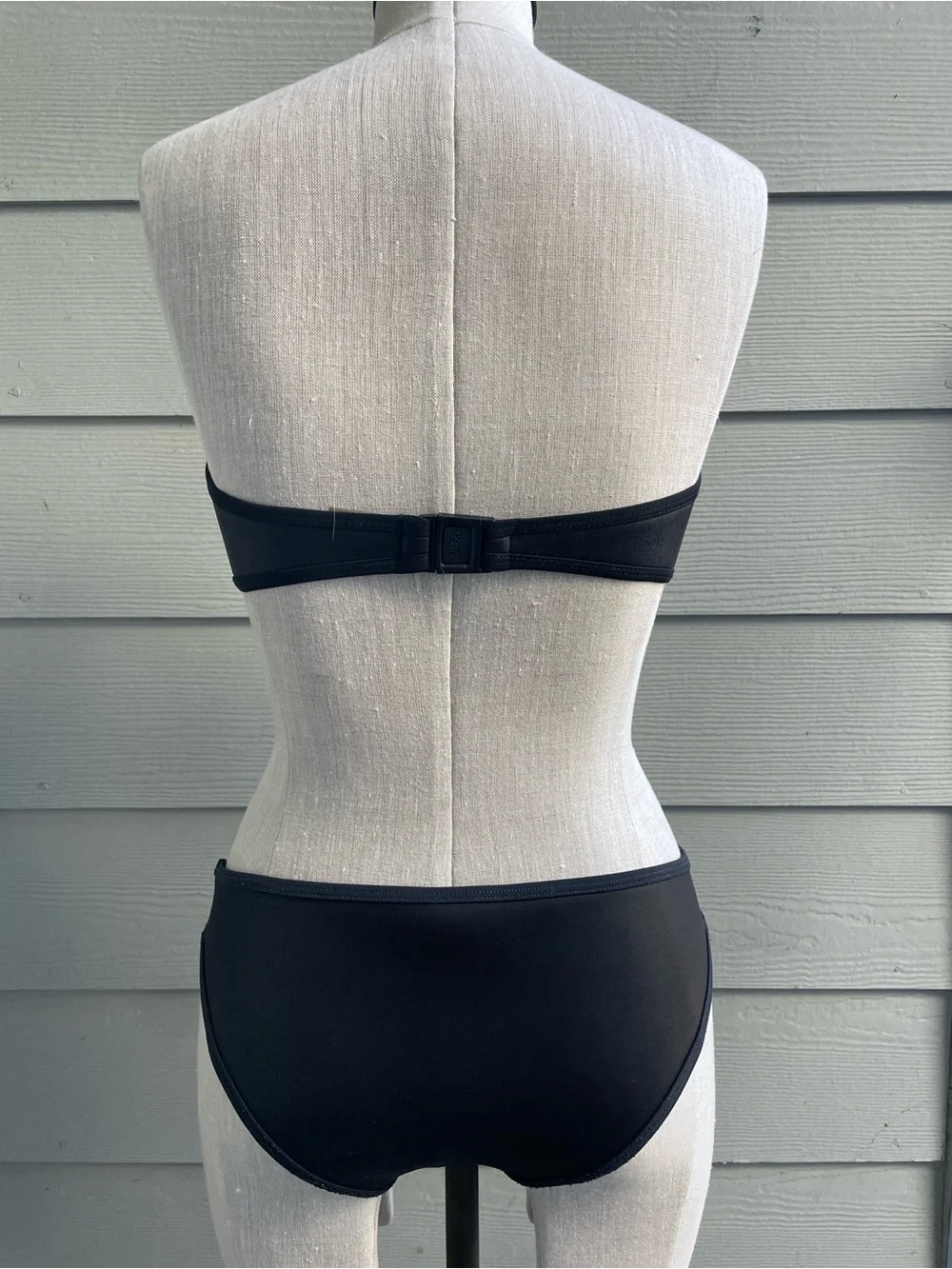 triangl swimwear Black Strapless Front-Zip Bikini Set